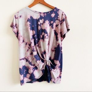 BOTANIQUE blouse tie front bleach tie dye